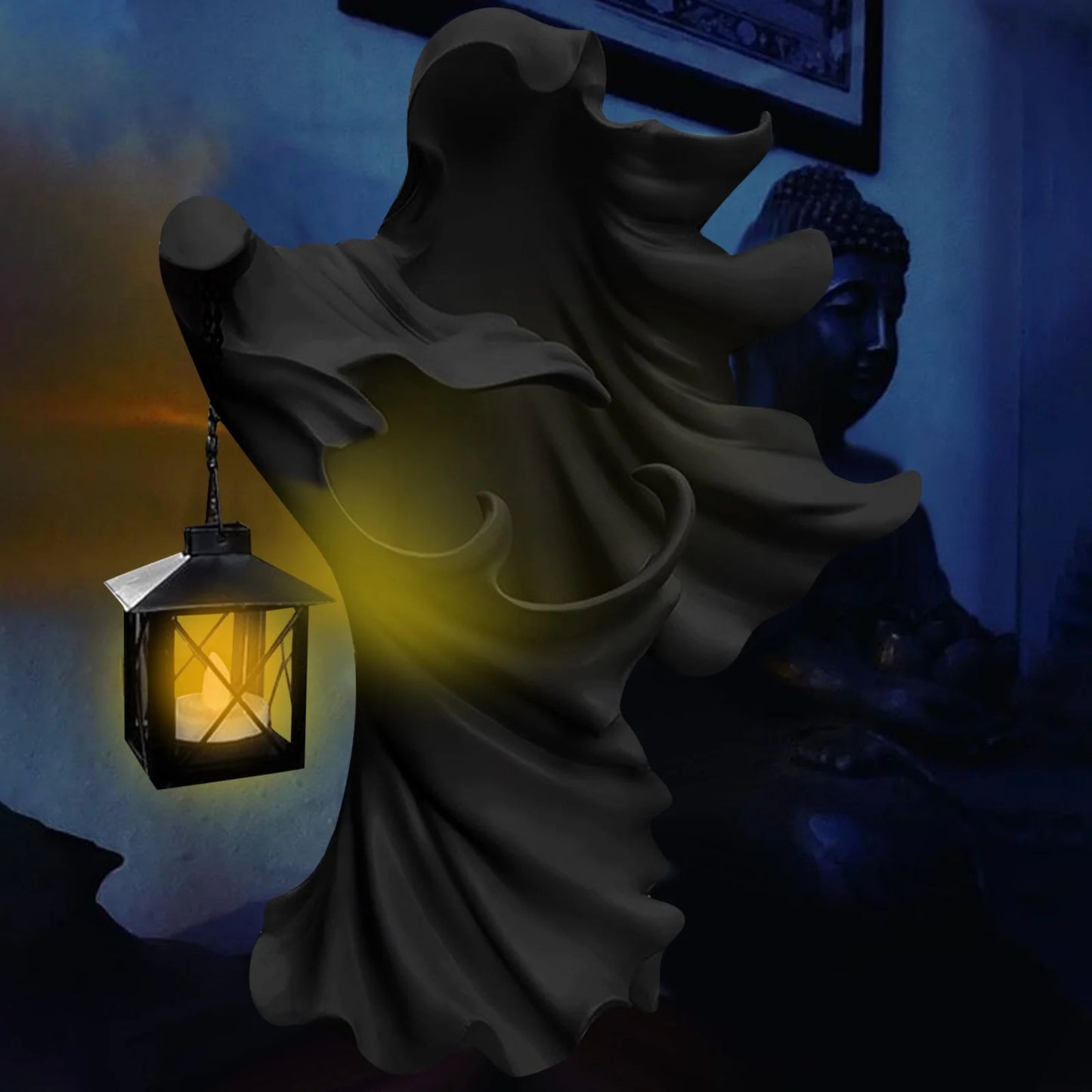 Hell Messenger with Lantern Witch Decoration Lantern the Ghost Looking for Light Halloween Decorations