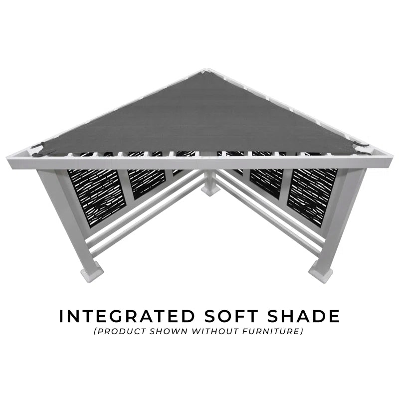 Ridgedale Modern Steel Pergola with Canopy / Finish: Red