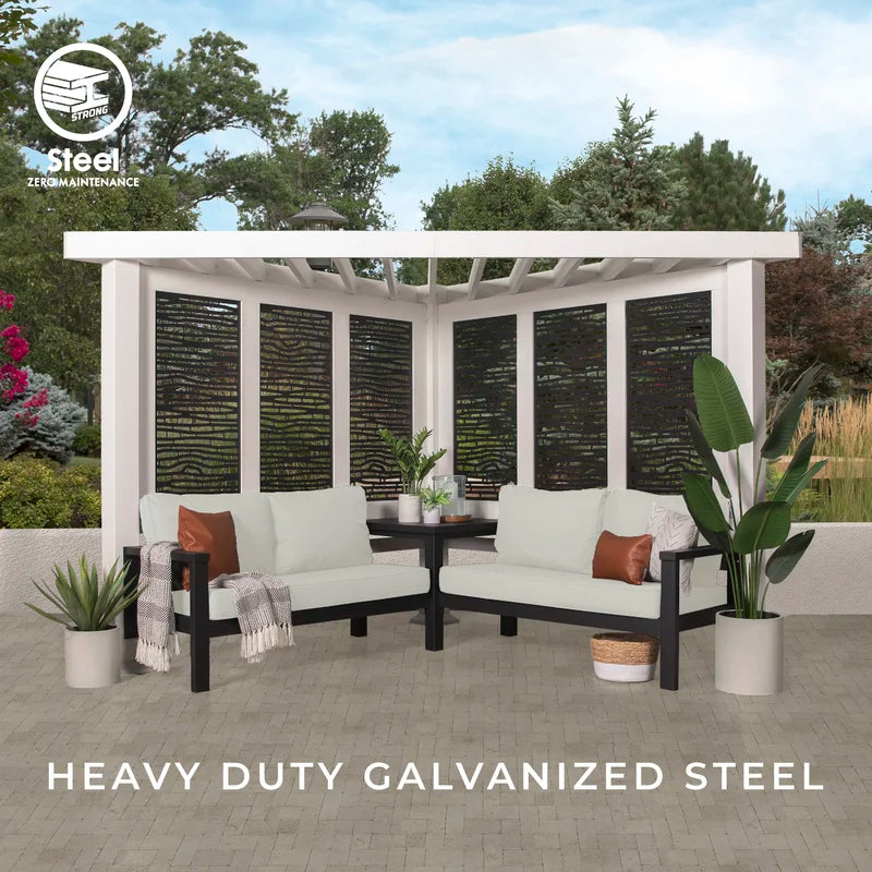 Ridgedale Modern Steel Pergola with Canopy / Finish: Red