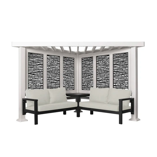 Ridgedale Modern Steel Pergola with Canopy / Finish: Red
