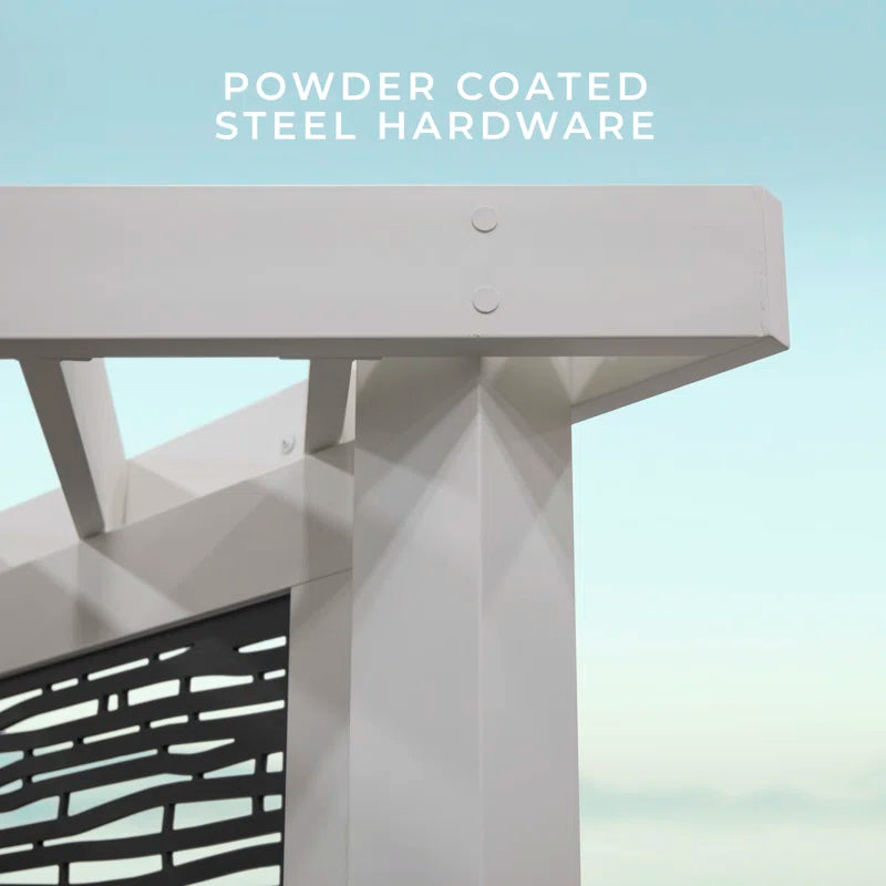 Ridgedale Modern Steel Pergola with Canopy / Finish: Red