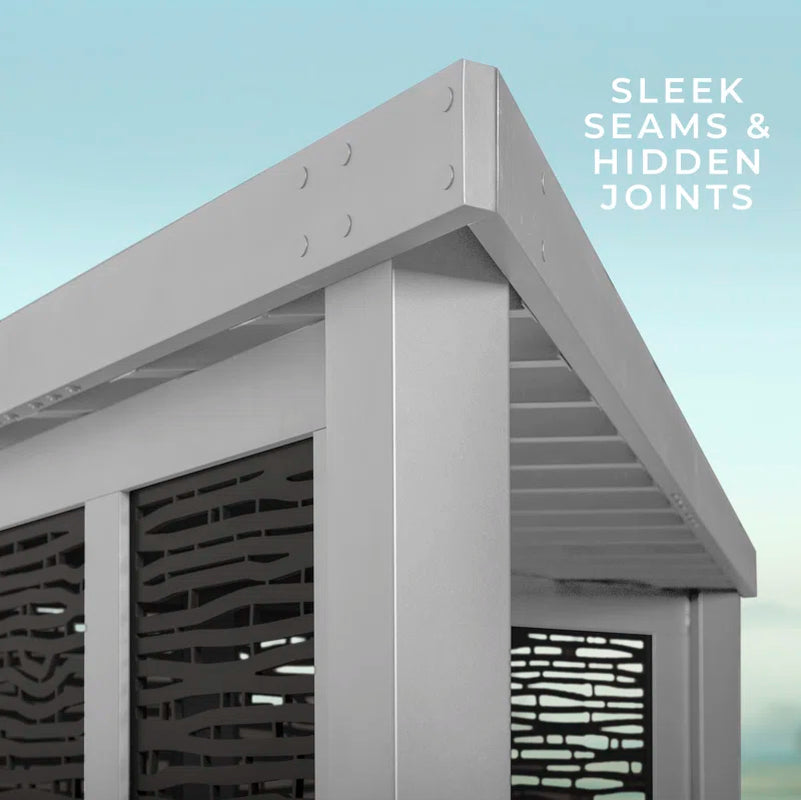 Ridgedale Modern Steel Pergola with Canopy / Finish: Red