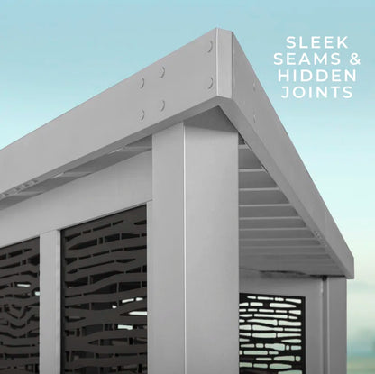 Ridgedale Modern Steel Pergola with Canopy / Finish: Red