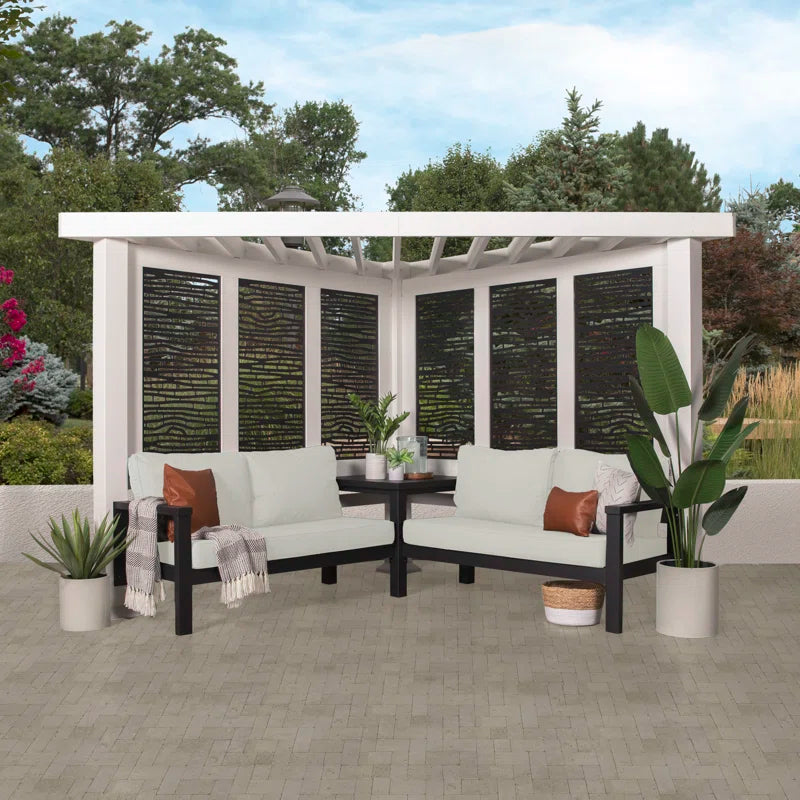 Ridgedale Modern Steel Pergola with Canopy / Finish: Red