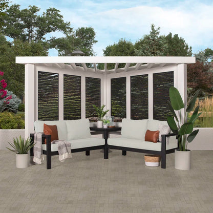 Ridgedale Modern Steel Pergola with Canopy / Finish: Red